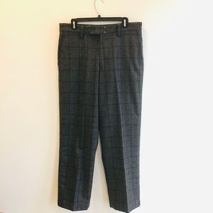 GAP grey plaid wool pants 34x30